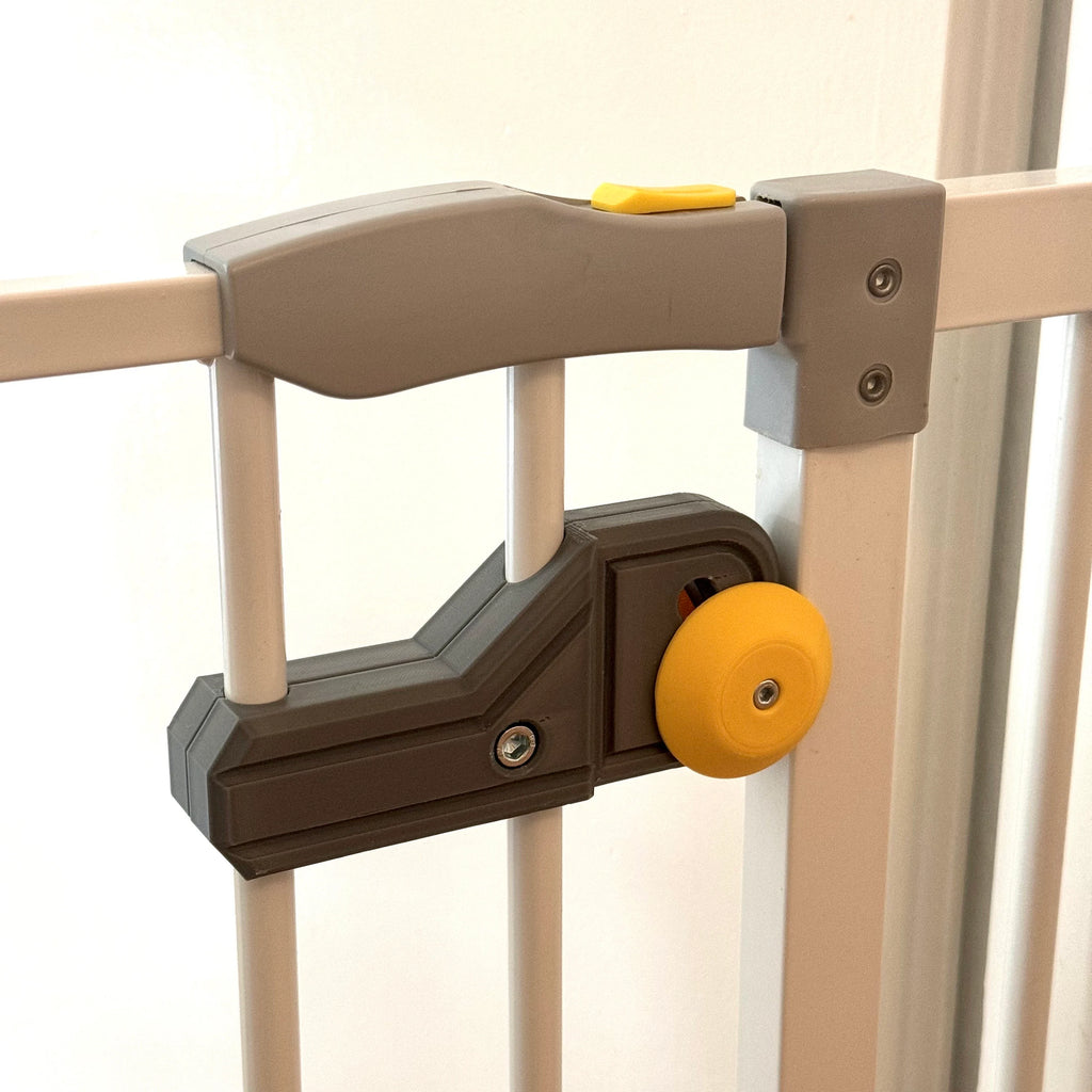 Zusatzverriegelung für Hauck Schutzgitter – Kindersicherung, 3D-gedruckt, farbig kombinierbar —NUR FÜR HAUCK—